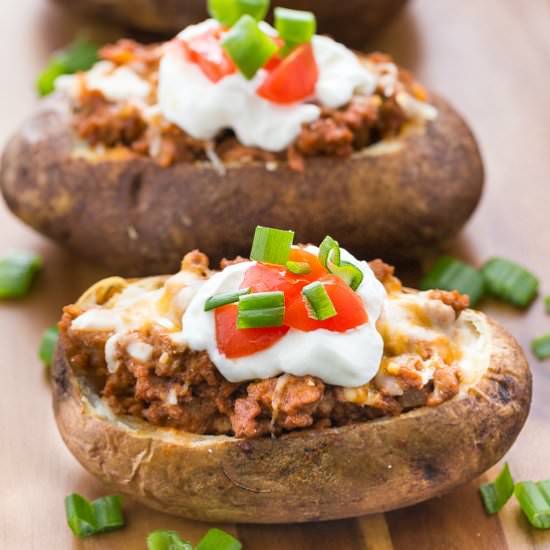 Chicken Taco Twice-Baked Potatoes