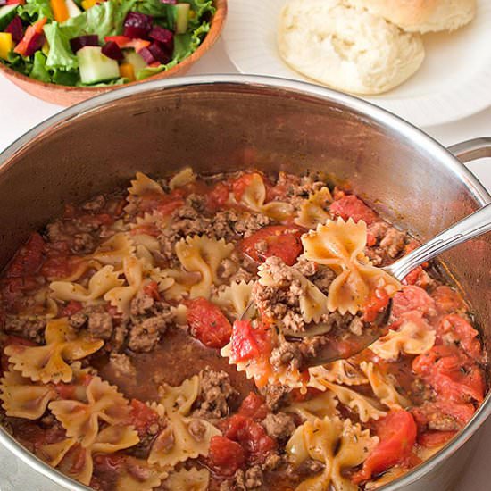 One-Dish Lamb Pasta