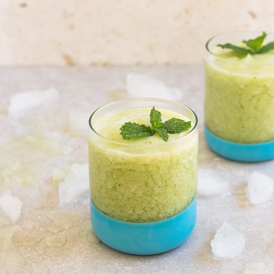 Honeydew and Mint Wine Slushies