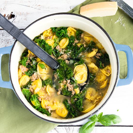 Sausage Kale Tortellini Soup