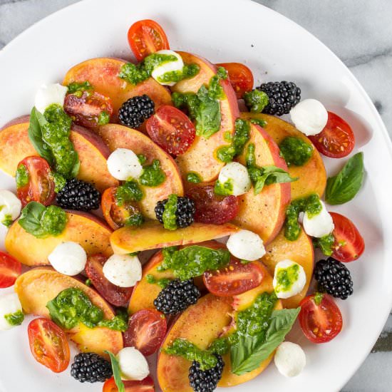 Peach Salad with Basil Vinaigrette