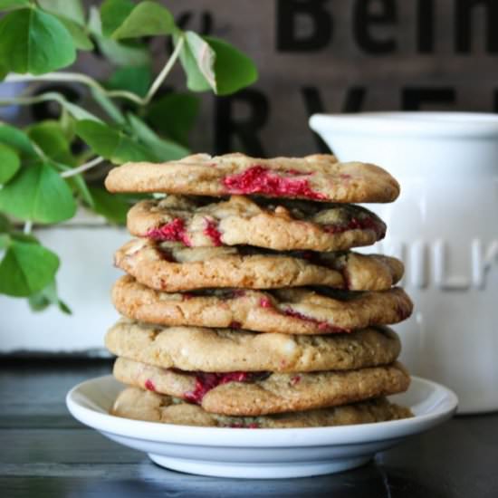 Raspberry White Chocolate Cookies