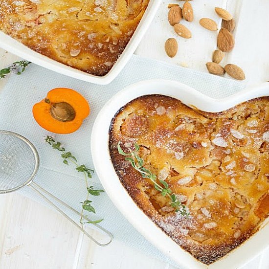 Almond and apricot clafoutis