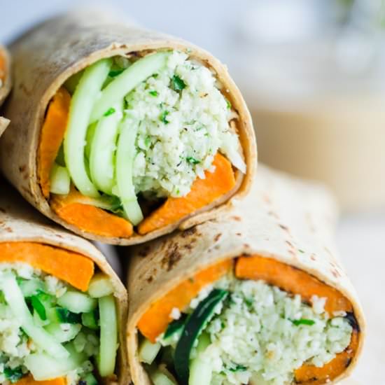 Sweet Potato Cauliflower Wraps