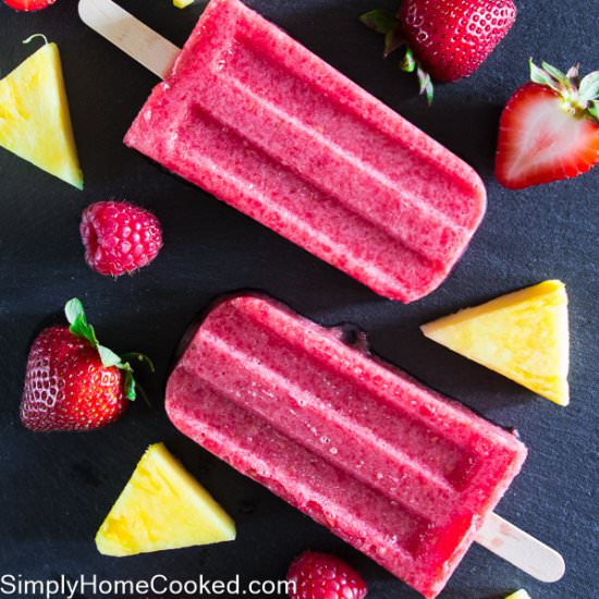 Strawberry Pineapple Popsicles