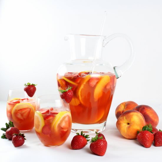 Strawberry Peach Rosé Sangria