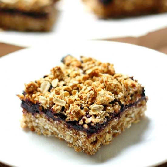 Peanut Butter & Jelly Crumble Bars