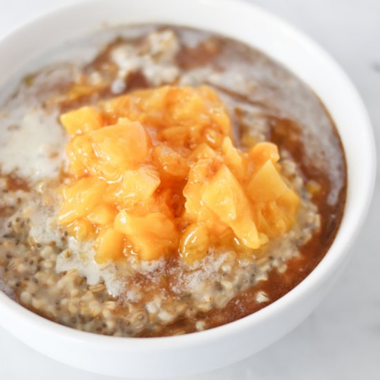 Peaches and Cream Steel Cut Oats