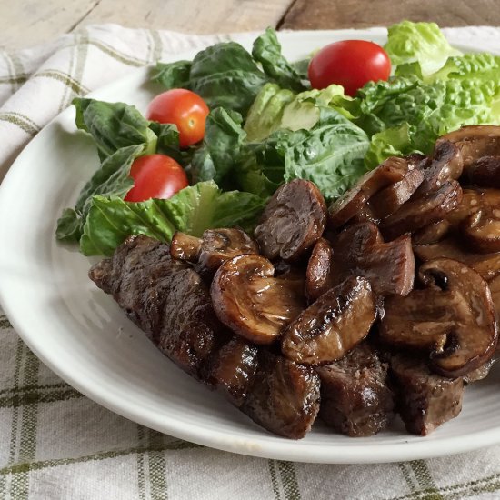 Ribeye Steak and Mushrooms