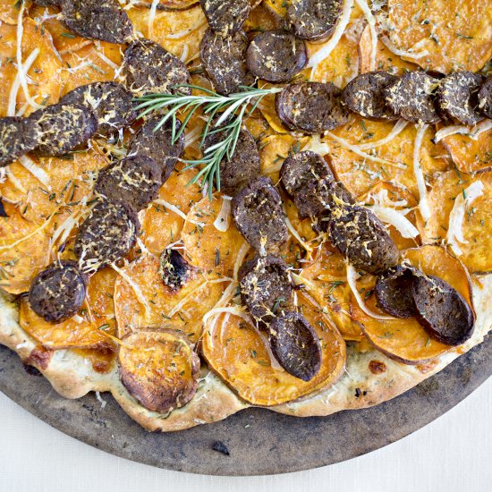 Chorizo Sweet Potato Pizza