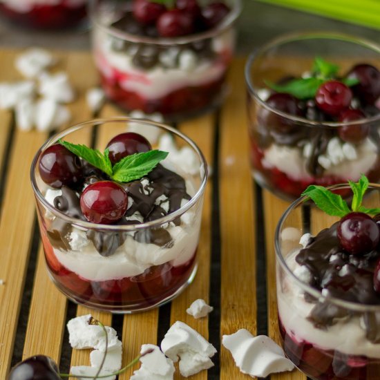 Sour Cherry Meringue Parfaits