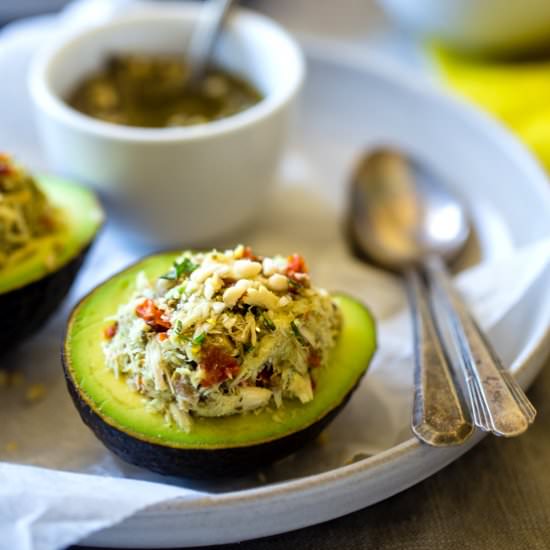 Mediterranean Tuna Stuffed Avocados