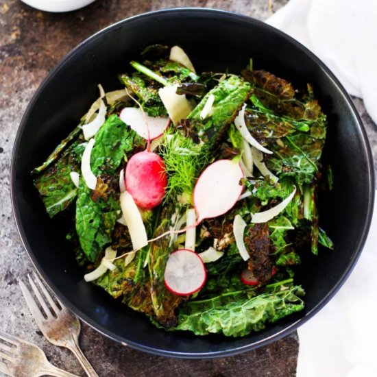 Grilled Kale Caesar Salad