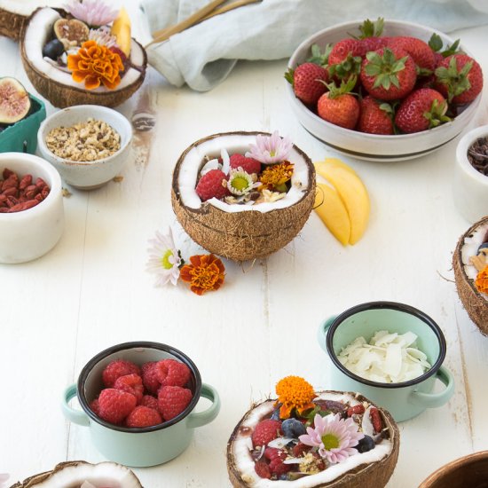 Acai Smoothie Coconut Bowls