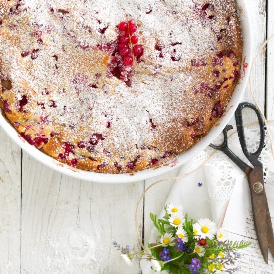 Red currant clafoutis