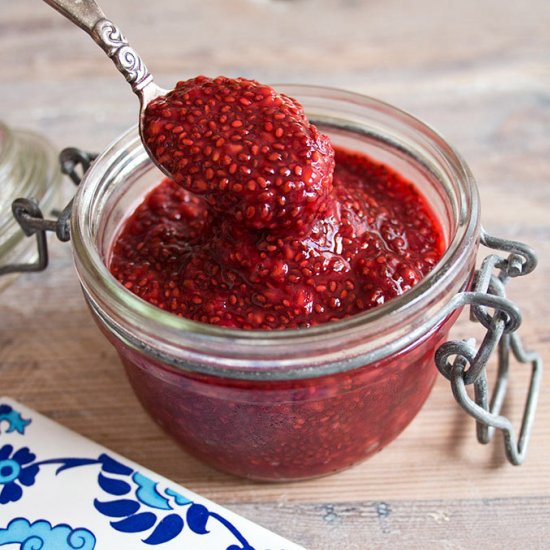 Raw Raspberry Vanilla Chia Jam