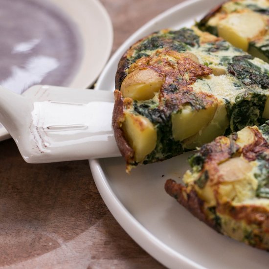 spinach & potato tortilla