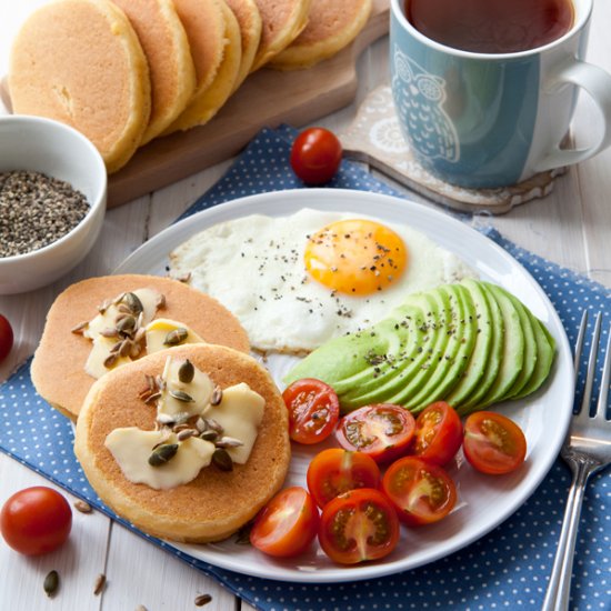 Corn Pancakes Breakfast Plate