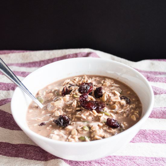 Chocolate Cherry Overnight Oats