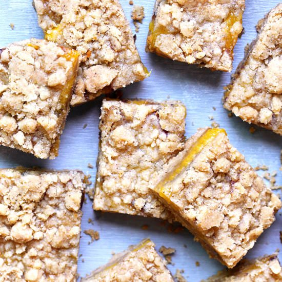 Brown Butter Peach Crumb Bars