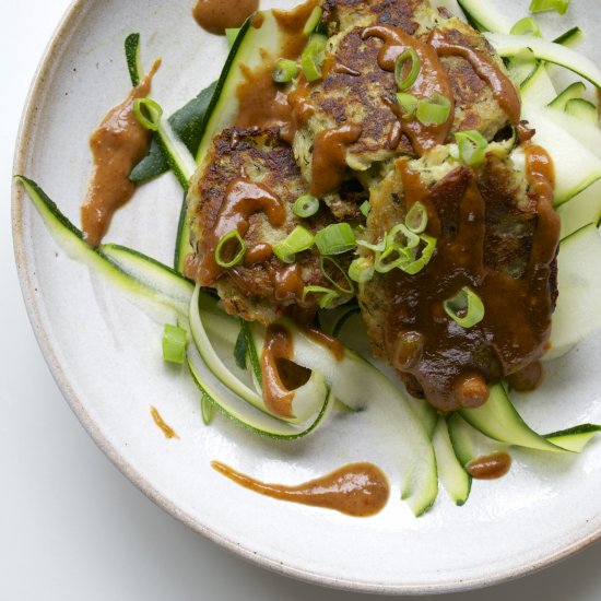 Courgette Fritters with Thai Peanut