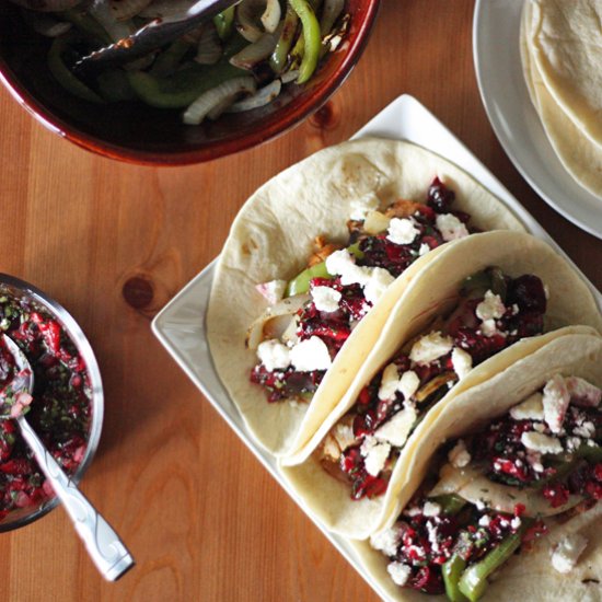 Pork Tacos with Cherry-Lime Salsa