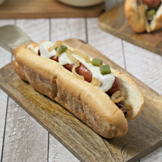 Philly Cheesesteak Hot Dogs