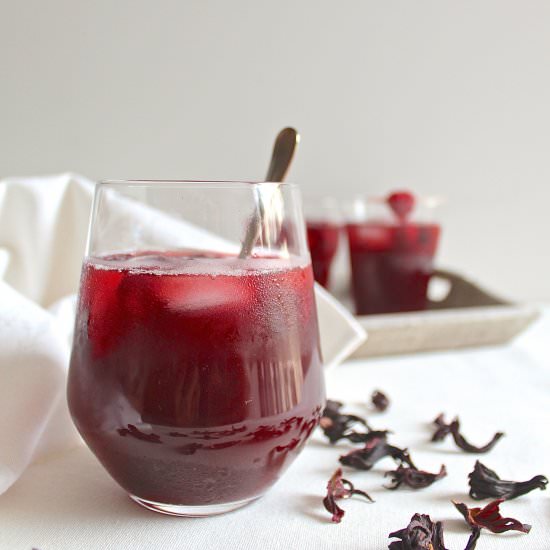 Hibiscus orange blossom iced tea