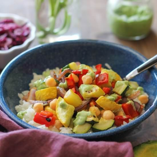 Summer Vegetable Burrito Bowls