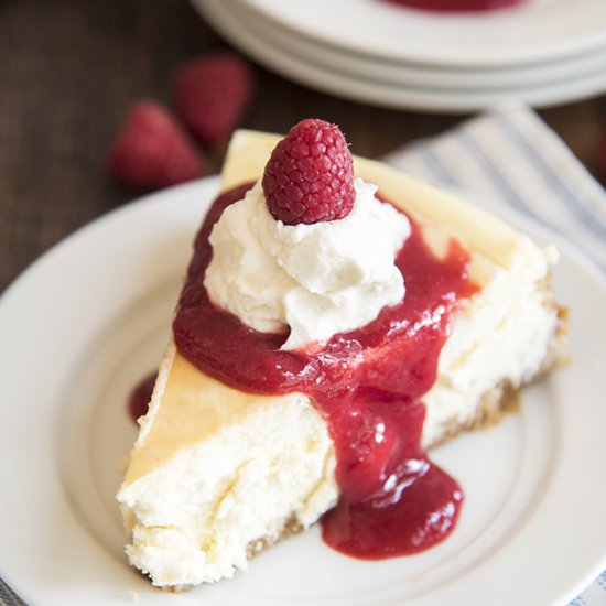 Raspberry and Pretzel Cheesecake