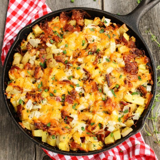 Cheesy Grilled Skillet Potatoes