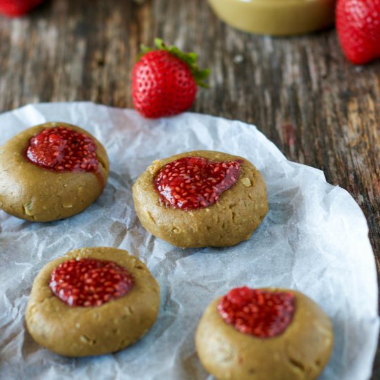 No Bake “PB & J” Paleo Cookies