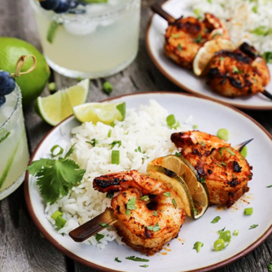 Grilled Margarita Shrimp Kebabs