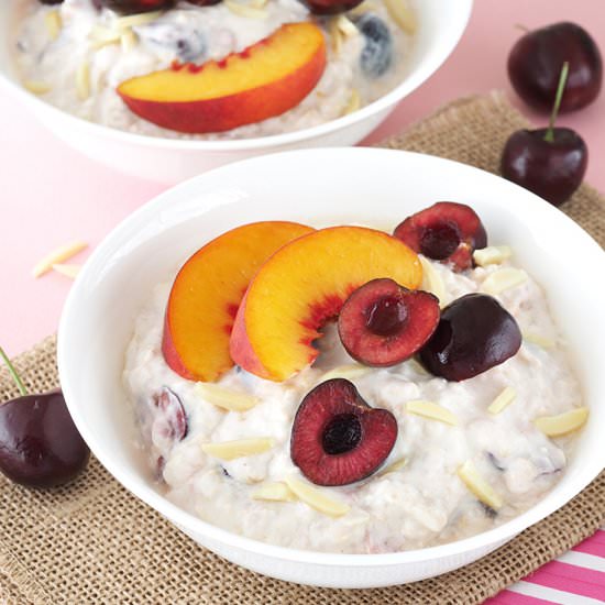 Peach Cherry Almond Overnight Oats