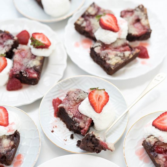 Strawberry Shortcake Brownies