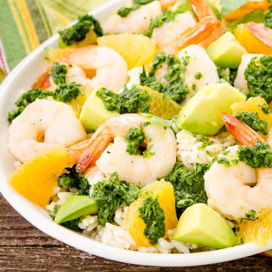 Citrus Chimichurri Shrimp Rice