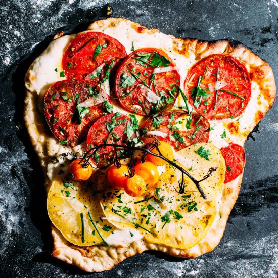 Grilled Heirloom Tomato Pizza