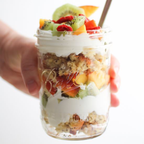 Lemon Chia Muffin Yogurt Parfait