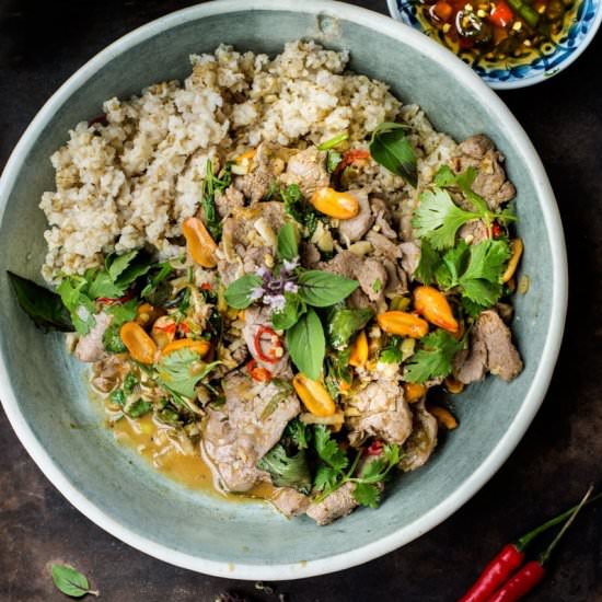 A Quick Pork & Fresh Herb Stir-Fry