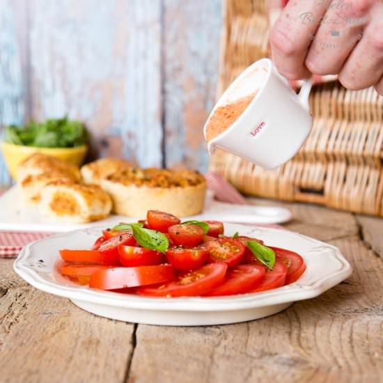 Tomato Salad with Tomato Dressing