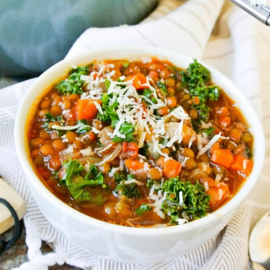 lentil, kale & chicken sausage stew