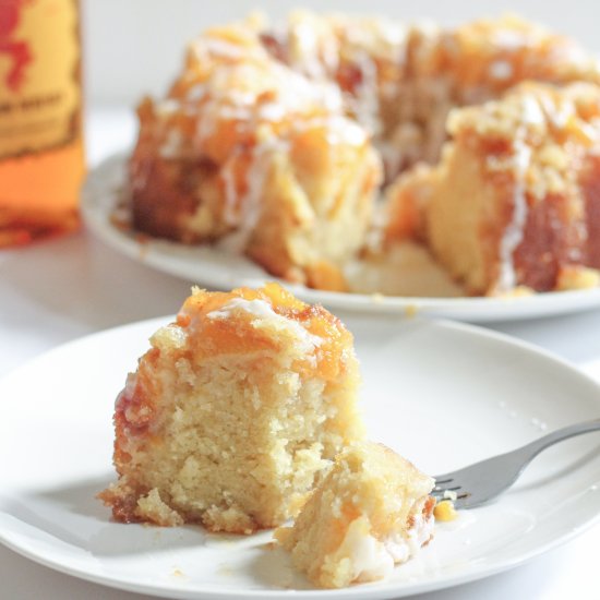 Cinnamon Whiskey Vanilla Peach Cake