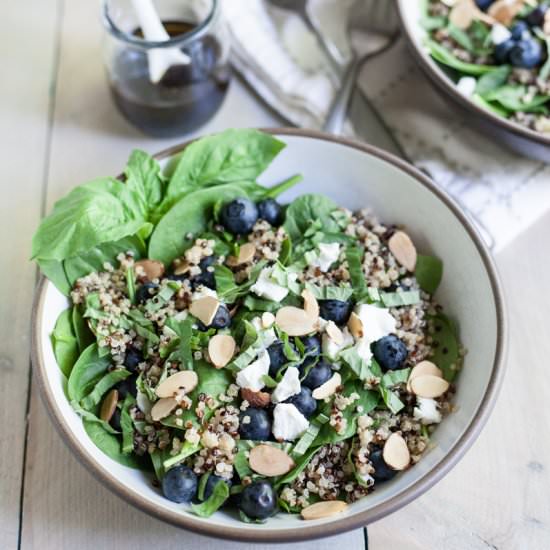 Blueberry Quinoa Spinach Salad