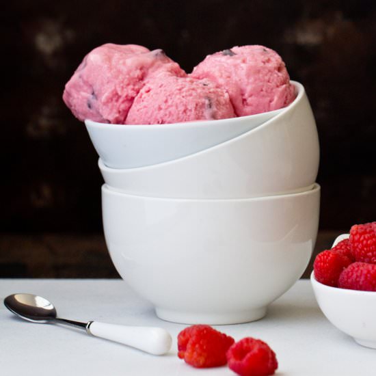 Raspberry Dark Chocolate Frozen Yogurt