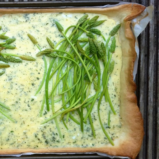 Wild Asparagus & Aged Cheddar Tart