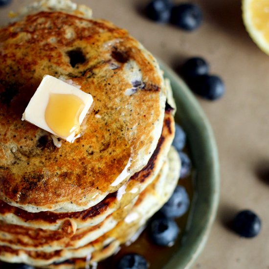 Lemon Poppy Seed Blueberry Pancakes