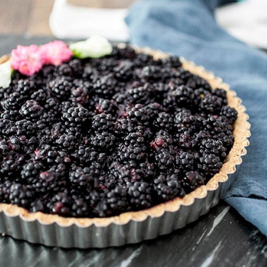 Fresh Blackberry Tart + Walnut Crust