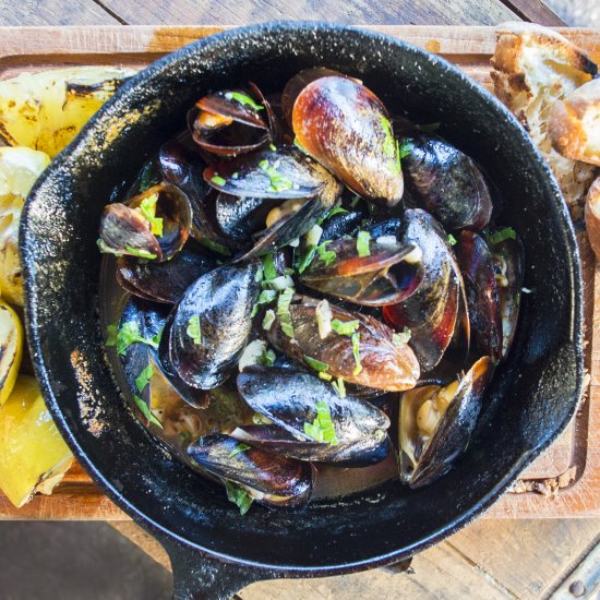 Smokey Sweet Grilled Mussels