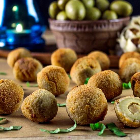 Fried Olives Stuffed w/ Garlic