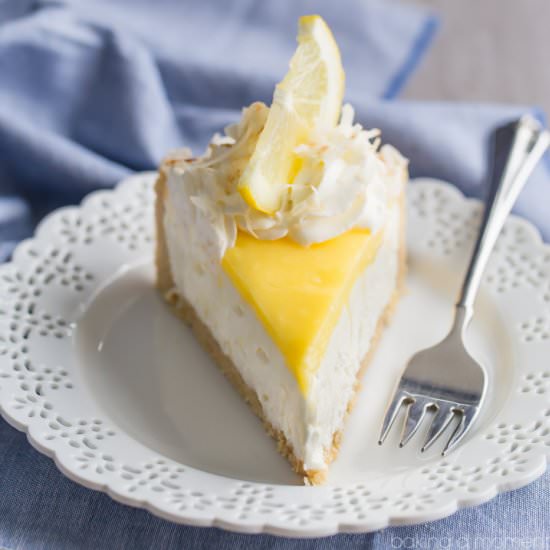 No-Bake Lemon Macaroon Cheesecake